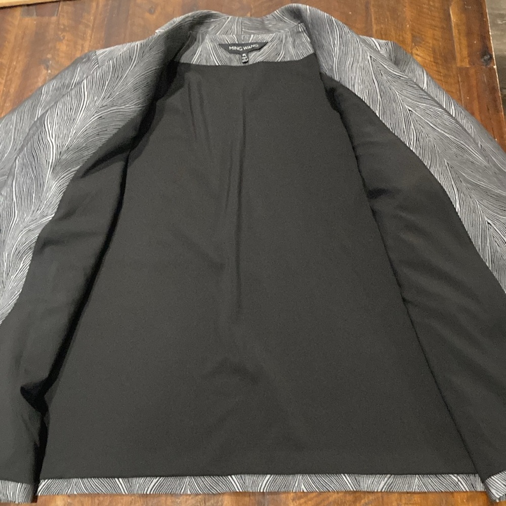 Ming Wang gray black open front jacket PL - Picture 7 of 10